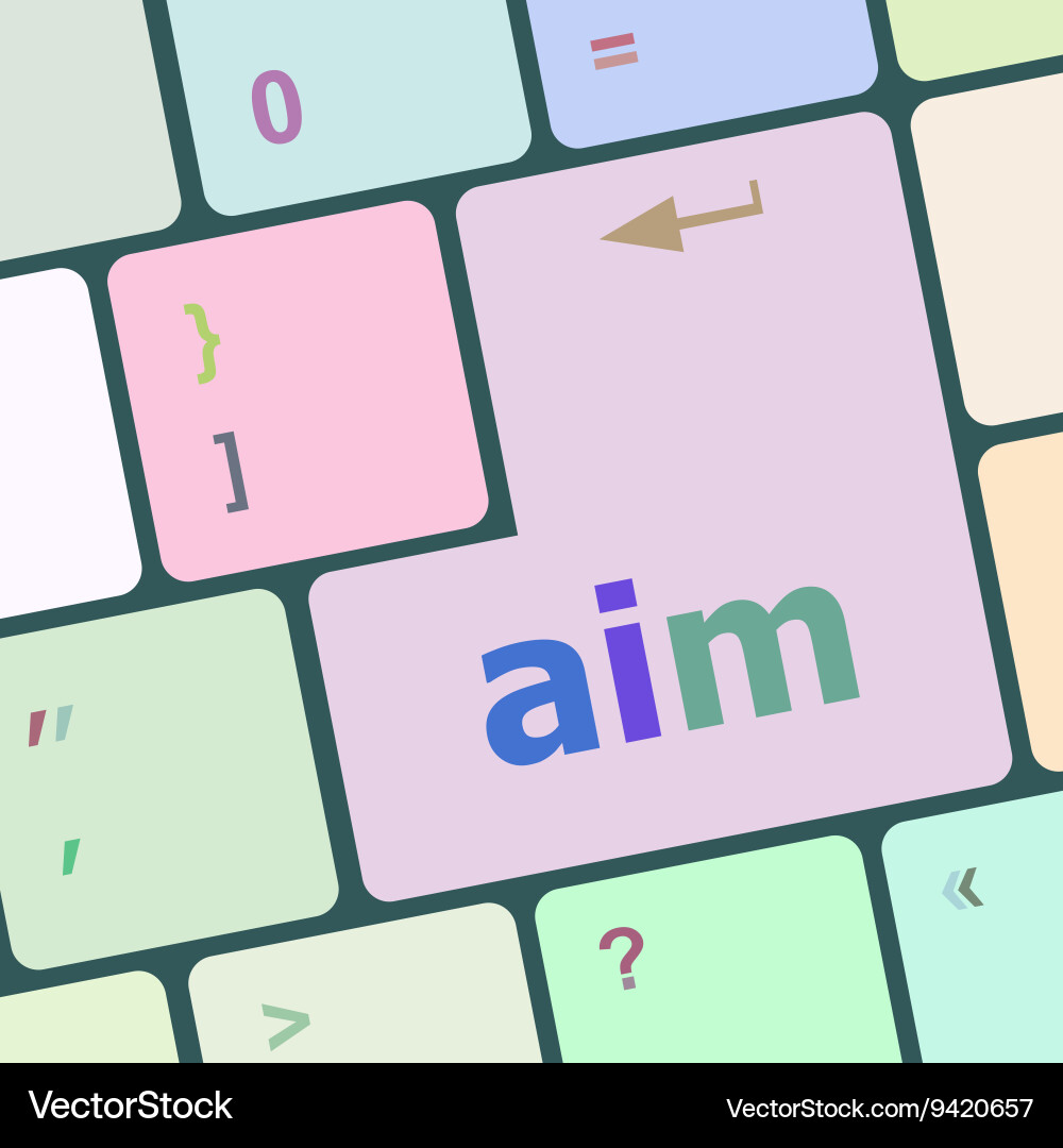 Aim word with key on enter keyboard Vector Image