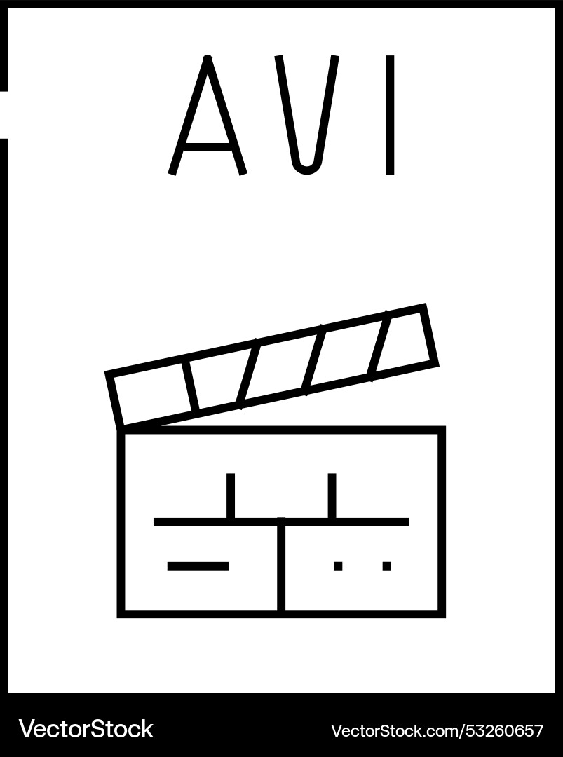 Avi file format document line icon Avi file format document line icon vector image