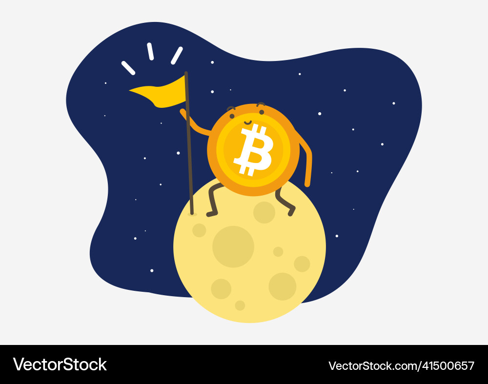 Bitcoin on the Moon (41500657) – Royalty-Free Vector | VectorStock