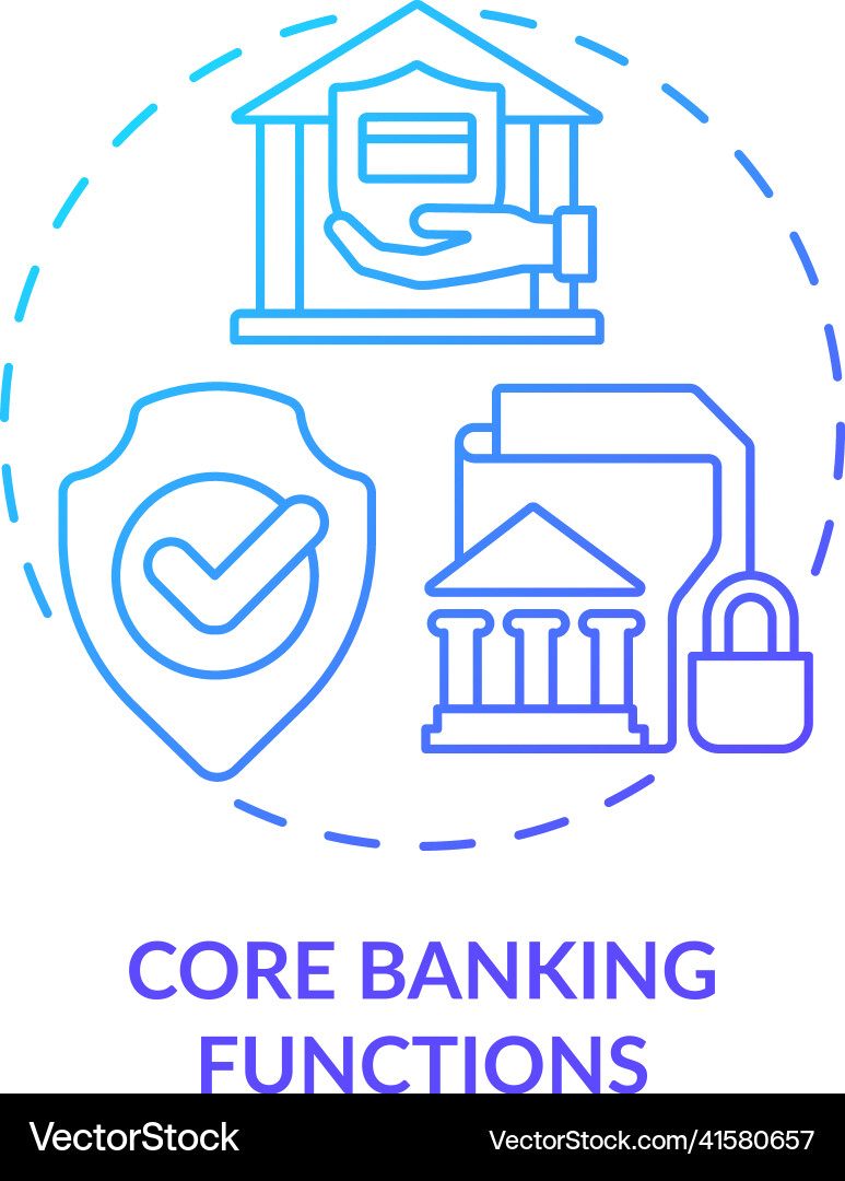 Core Banking Functions - Blue Gradient Icon vector image