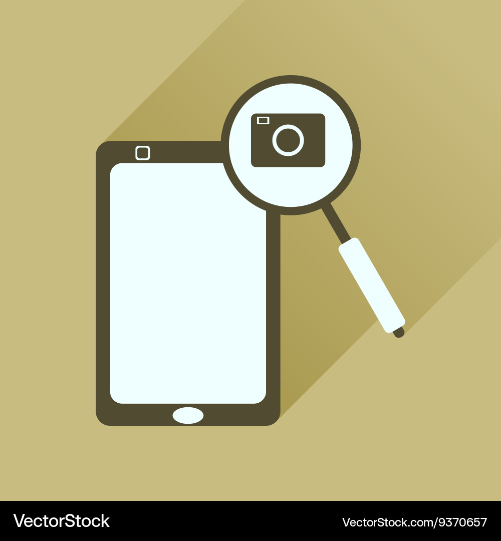 Flat icon with long shadow mobile phone camera Vector Image
