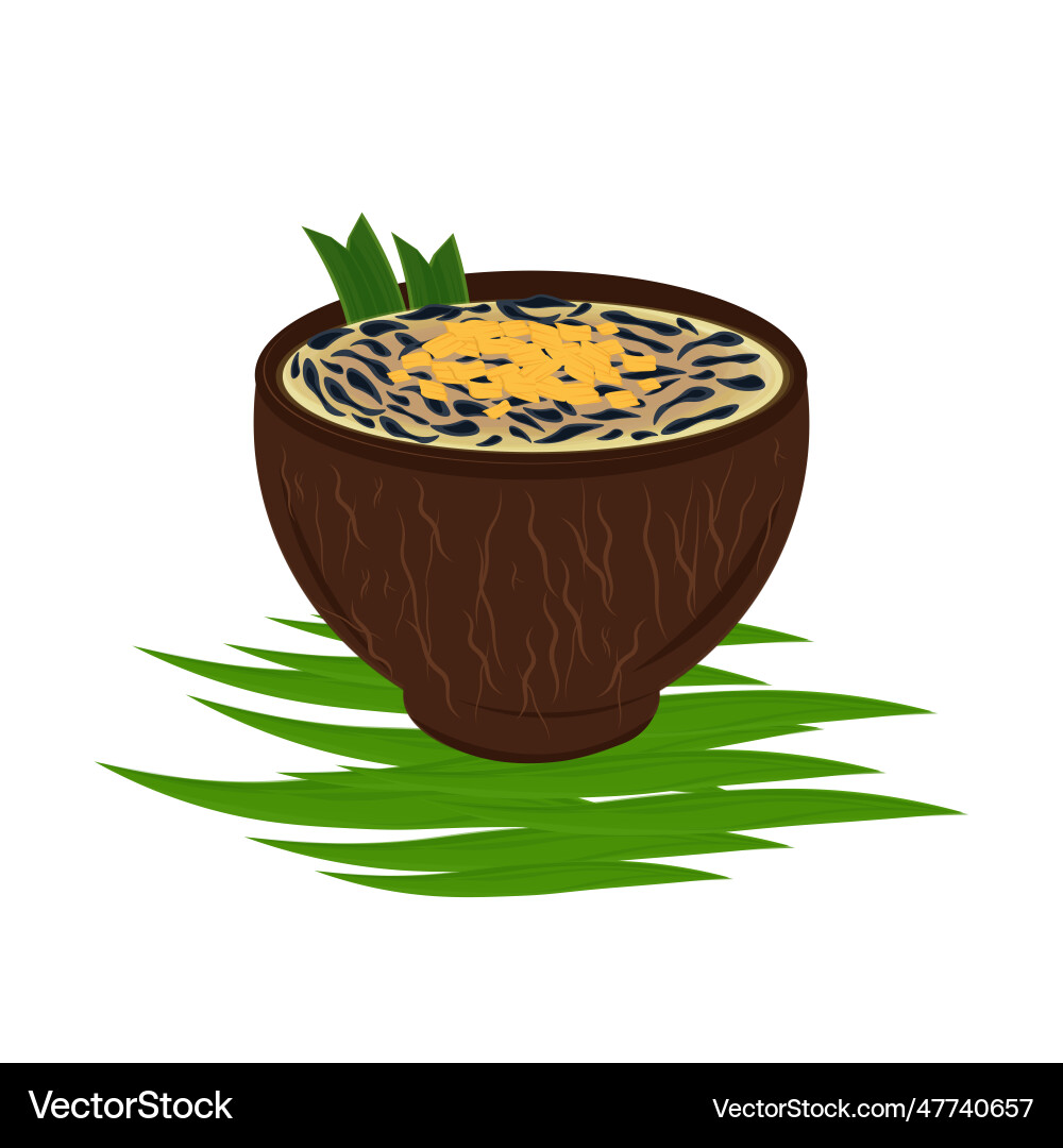 Indonesian traditional drink es dawet ireng Indonesian traditional drink es dawet ireng vector image