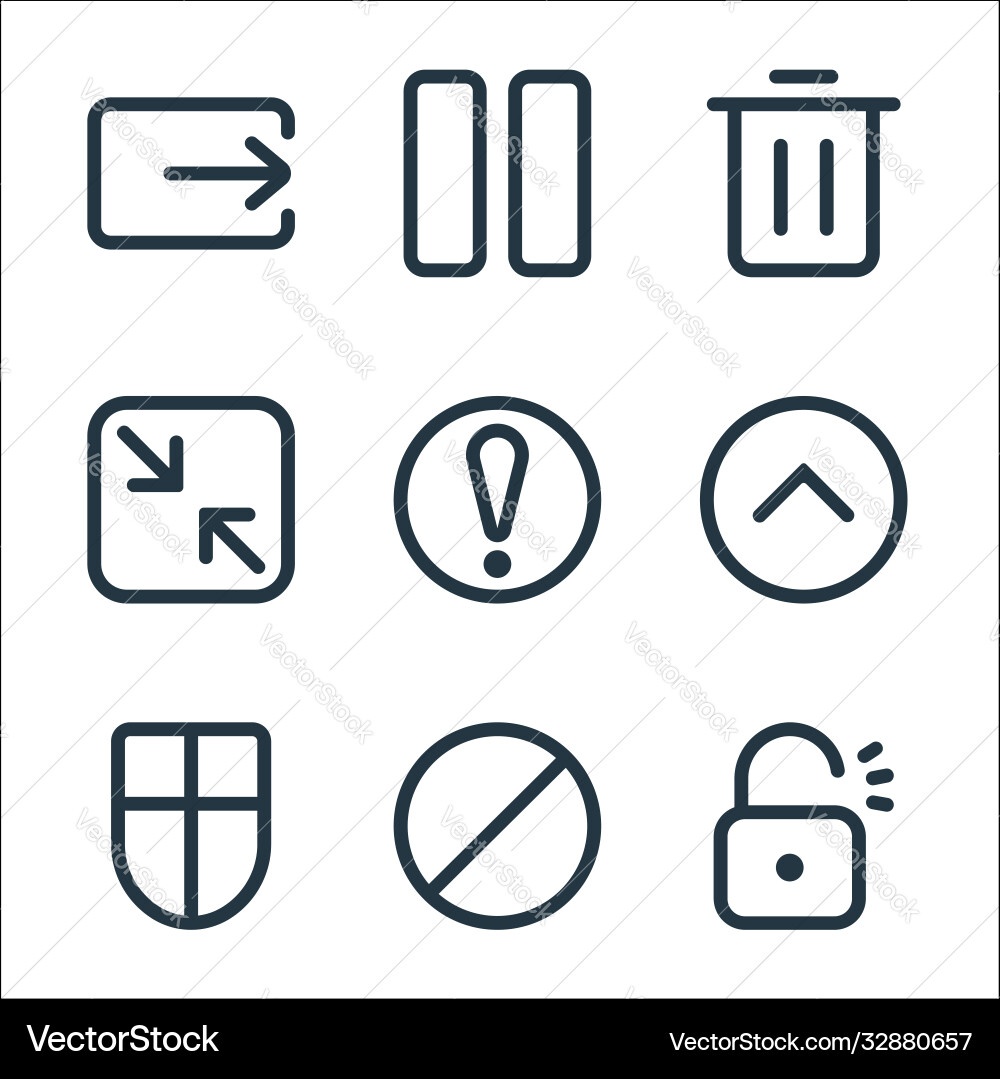 Interface line icons linear set quality Interface line icons linear set quality vector image