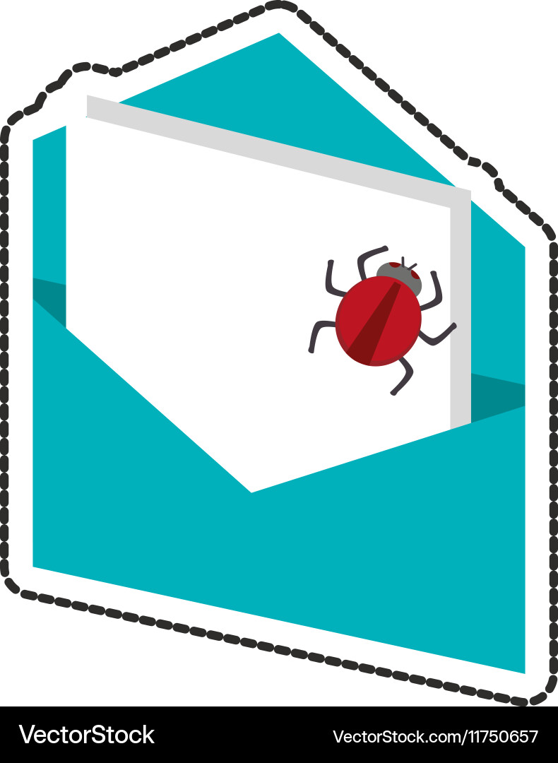 Isolated bug and envelope design Vector Image