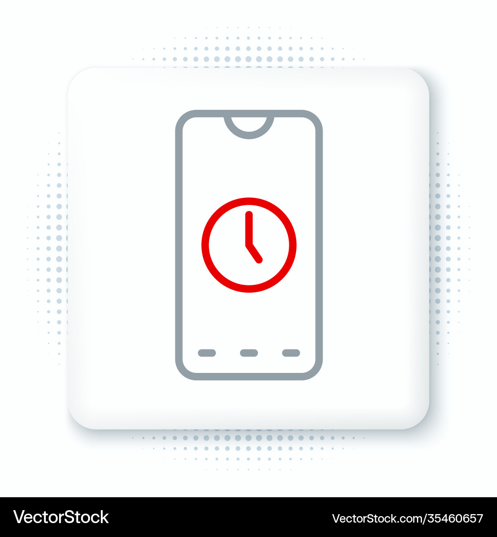 Line alarm clock app smartphone interface icon Line alarm clock app smartphone interface icon vector image