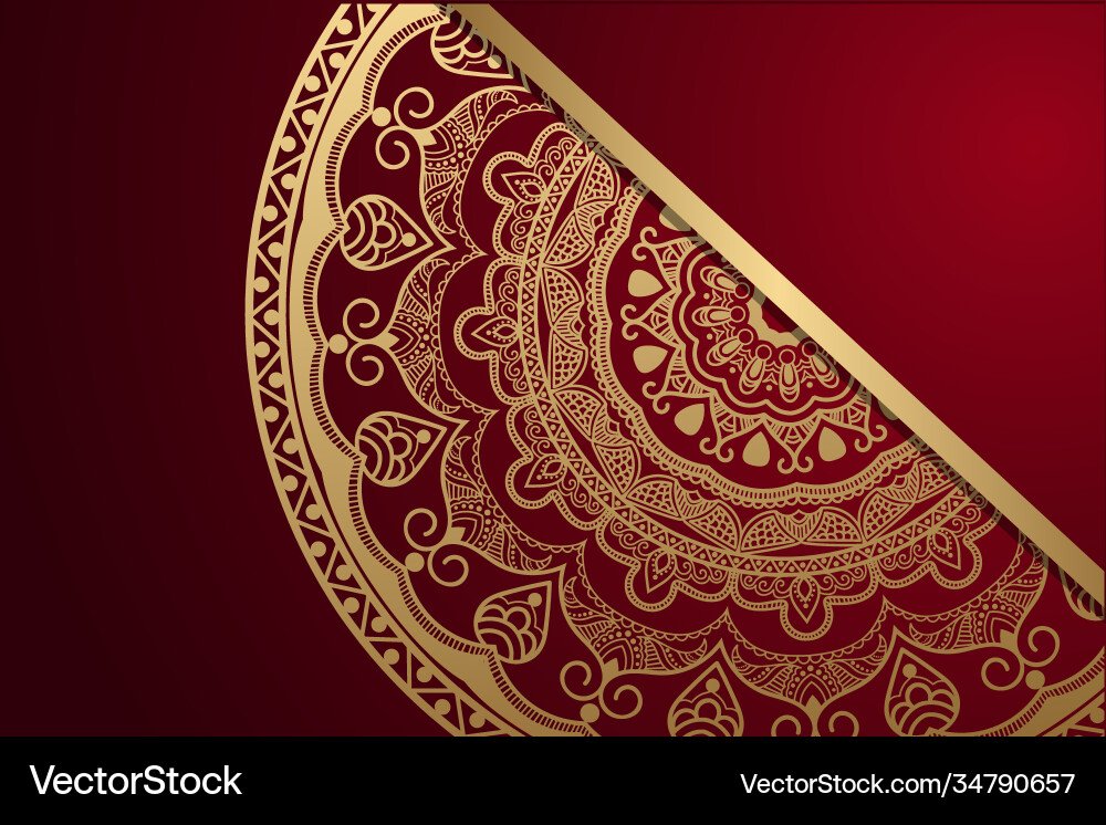 Luxury background with golden mandalas Vector Image