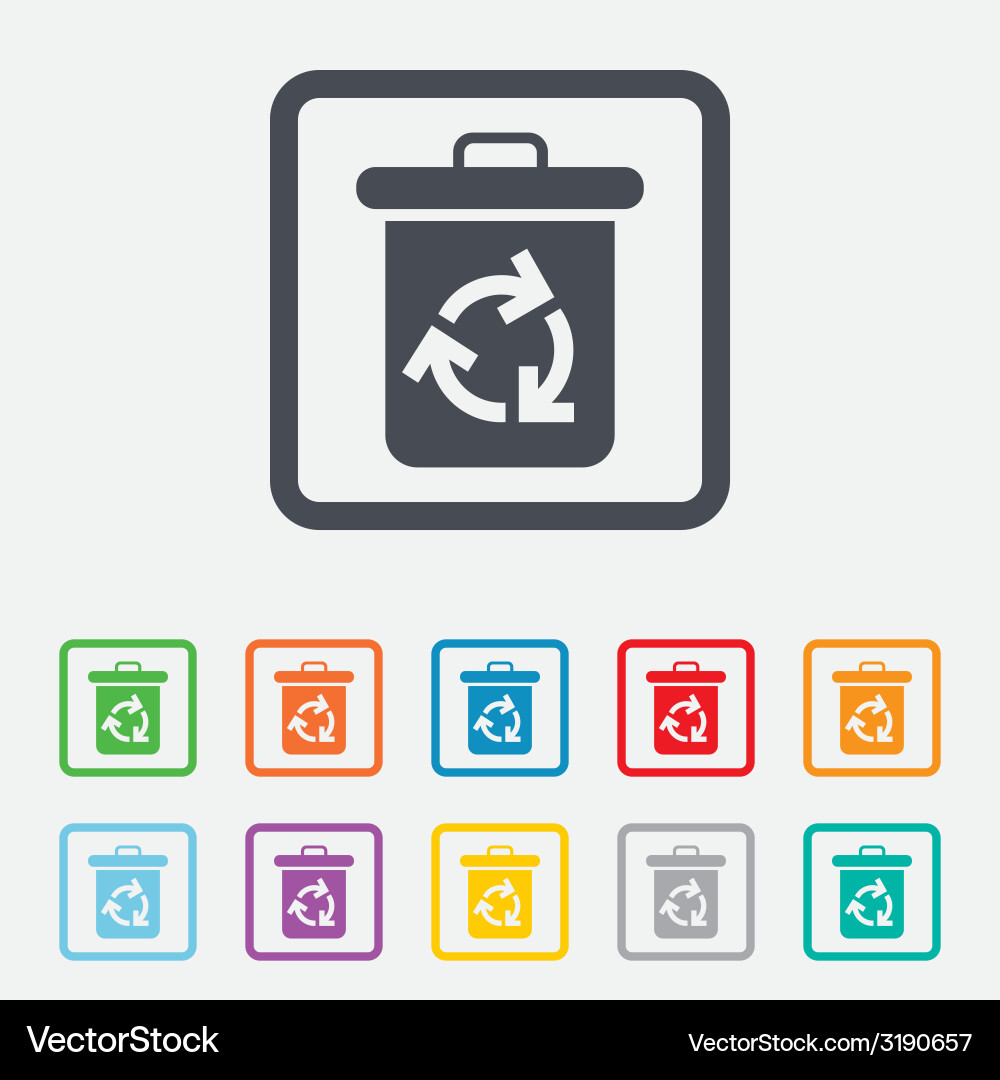 Recycle bin icon reuse or reduce symbol vector image