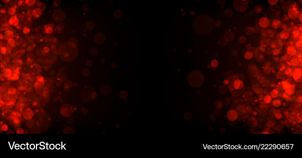 Red abstract blurred background with bokeh effect vector image