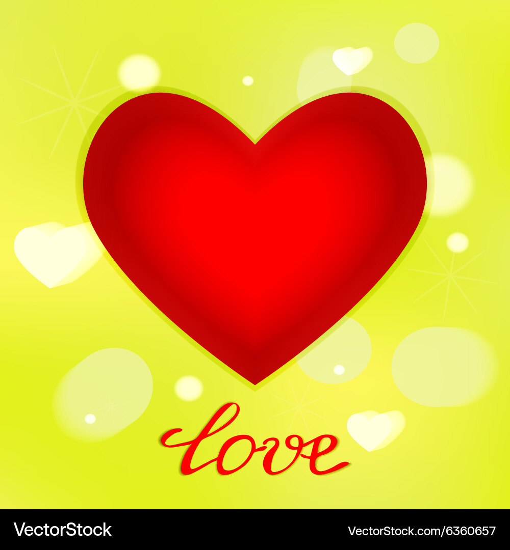 Red abstract heart on bokeh background Vector Image
