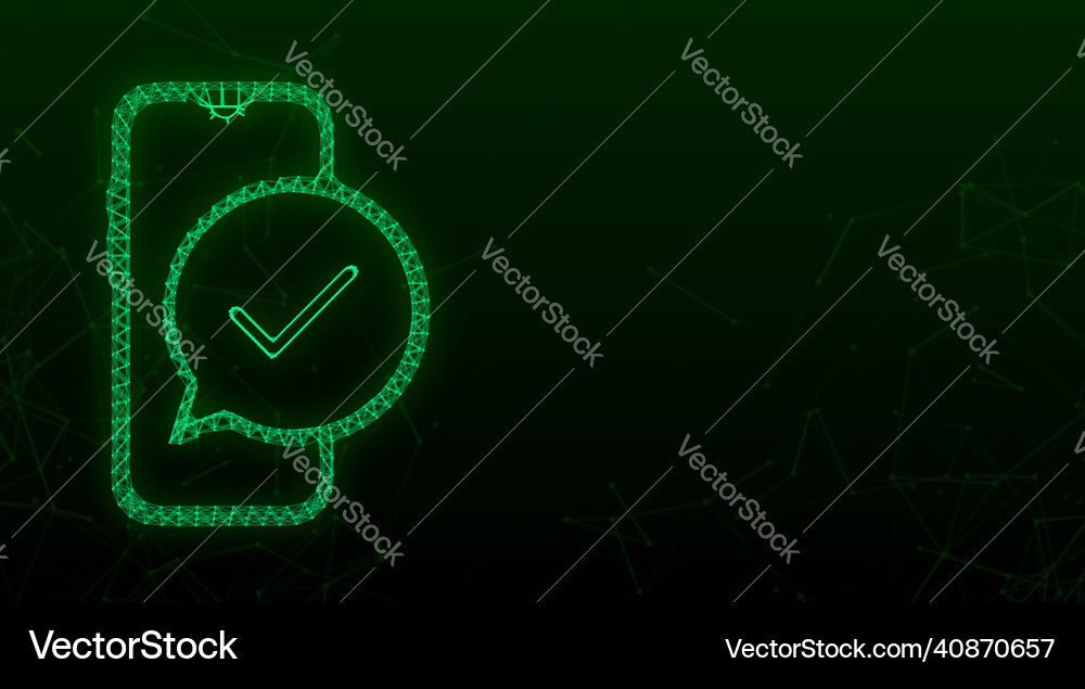Smartphone with checkmark or tick notification Smartphone with checkmark or tick notification vector image