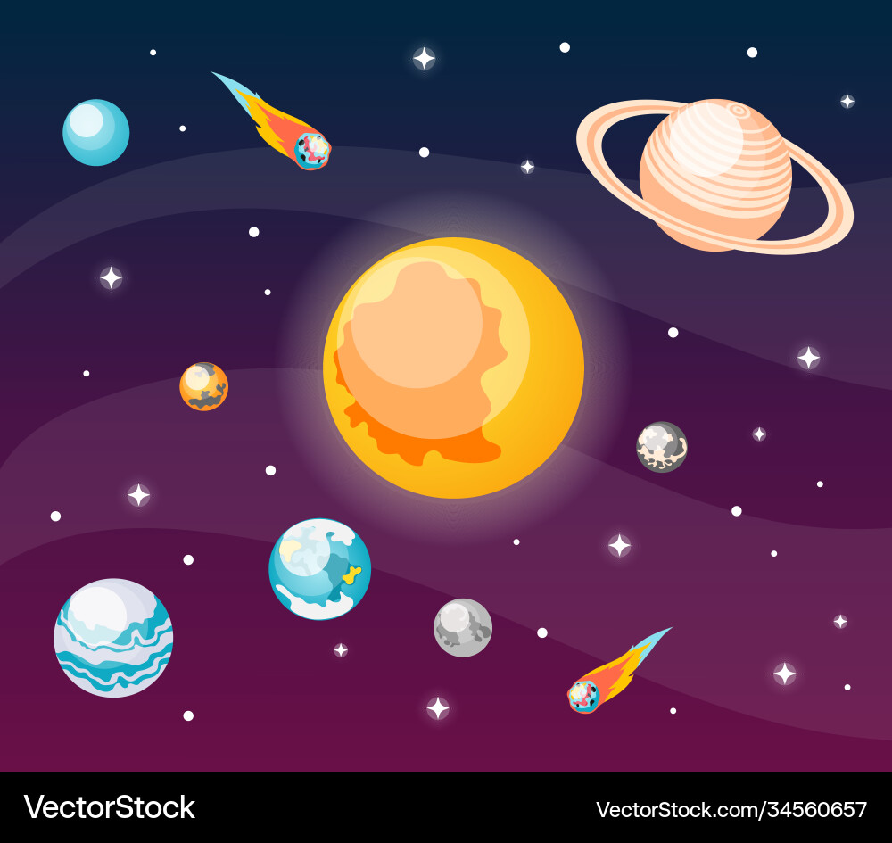 Space Astronomy Composition Vector Image
