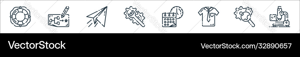 Startup line icons linear set quality Startup line icons linear set quality vector image