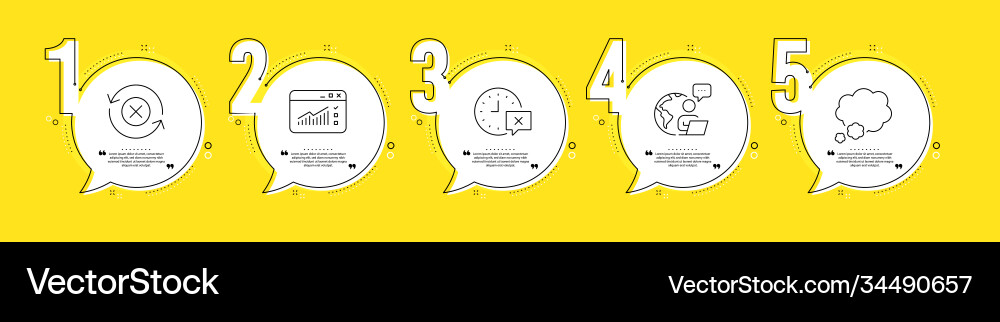 Talk bubble time and web traffic icons set Talk bubble time and web traffic icons set Vector Image