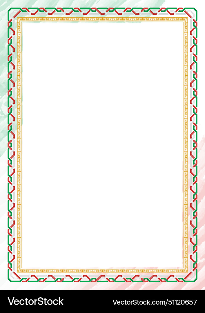 Vertical frame and border with congo flag Vector Image