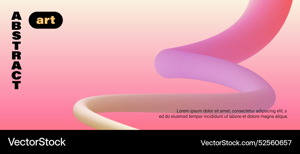 Wavy curly shape with colorful gradient modern 3d Wavy curly shape with colorful gradient modern 3d vector image