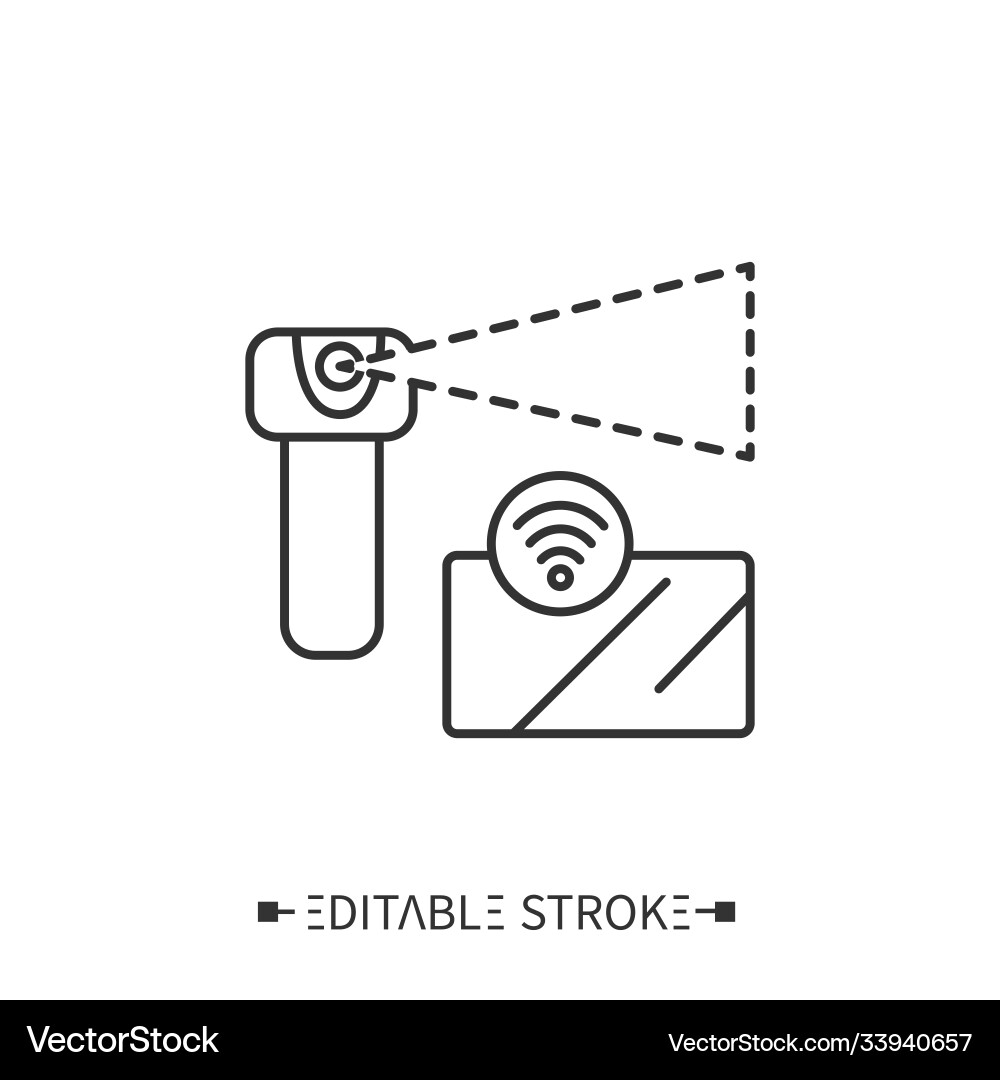 Wireless sensor line icon editable Wireless sensor line icon editable Vector Image