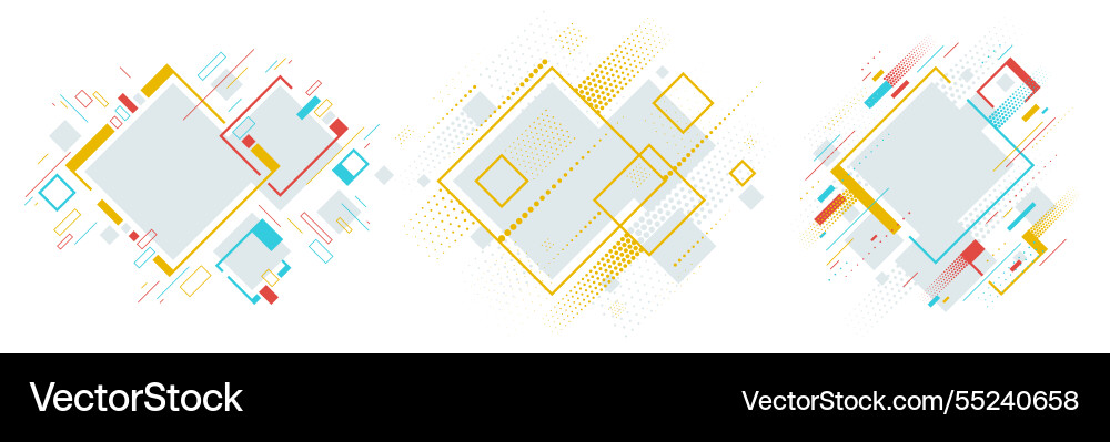 Artistic colorful frames set with different Artistic colorful frames set with different vector image