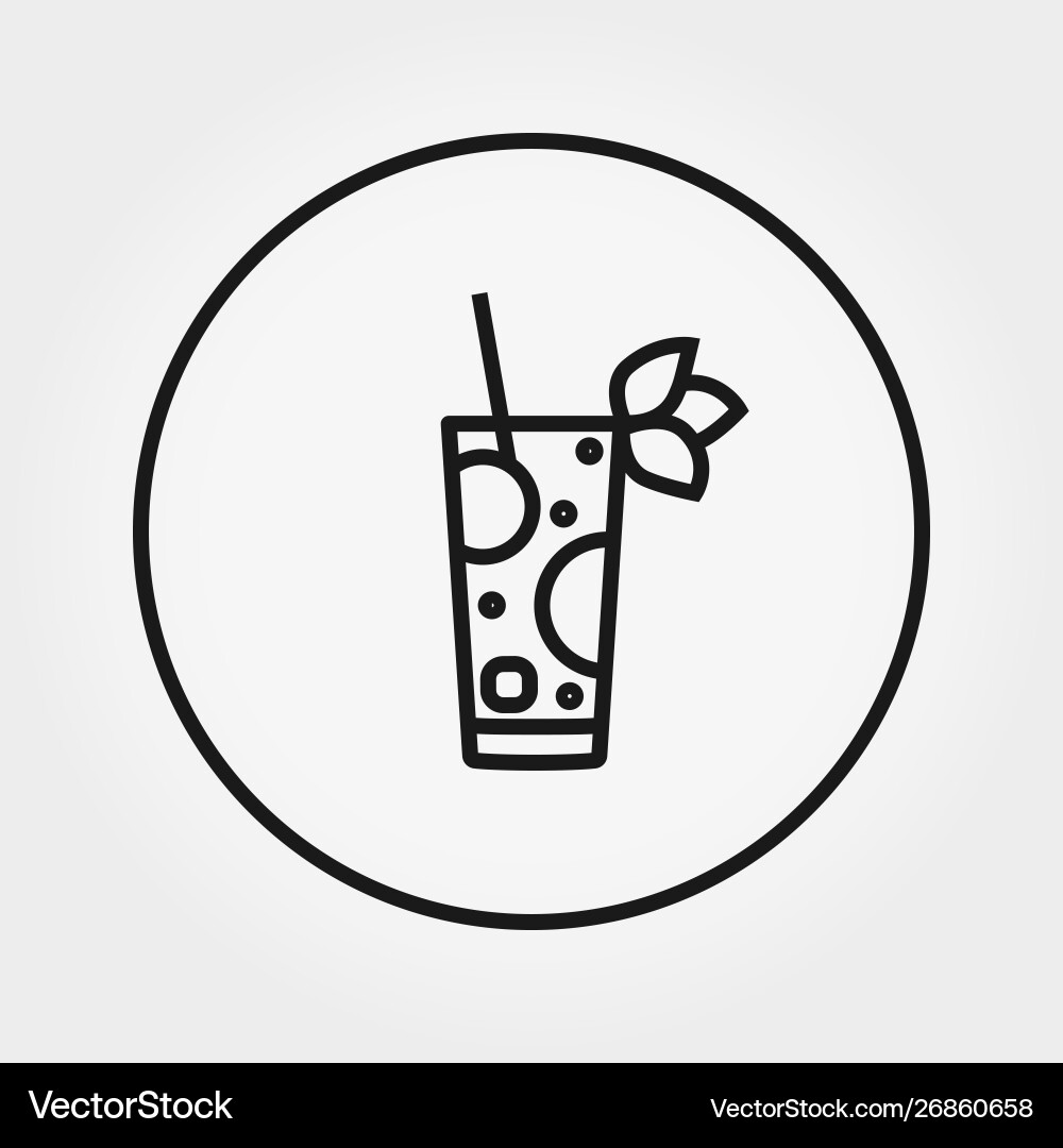 Cocktail universal icon editable thin Cocktail universal icon editable thin vector image