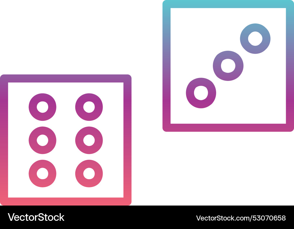 Dice line gradient design Vector Image
