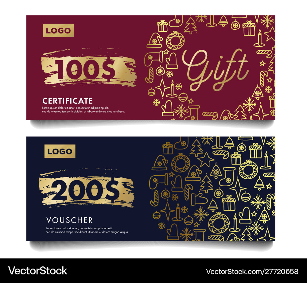 Geschenkkarten Gutschein Design Geschenkkarten Gutschein Design vektorbild