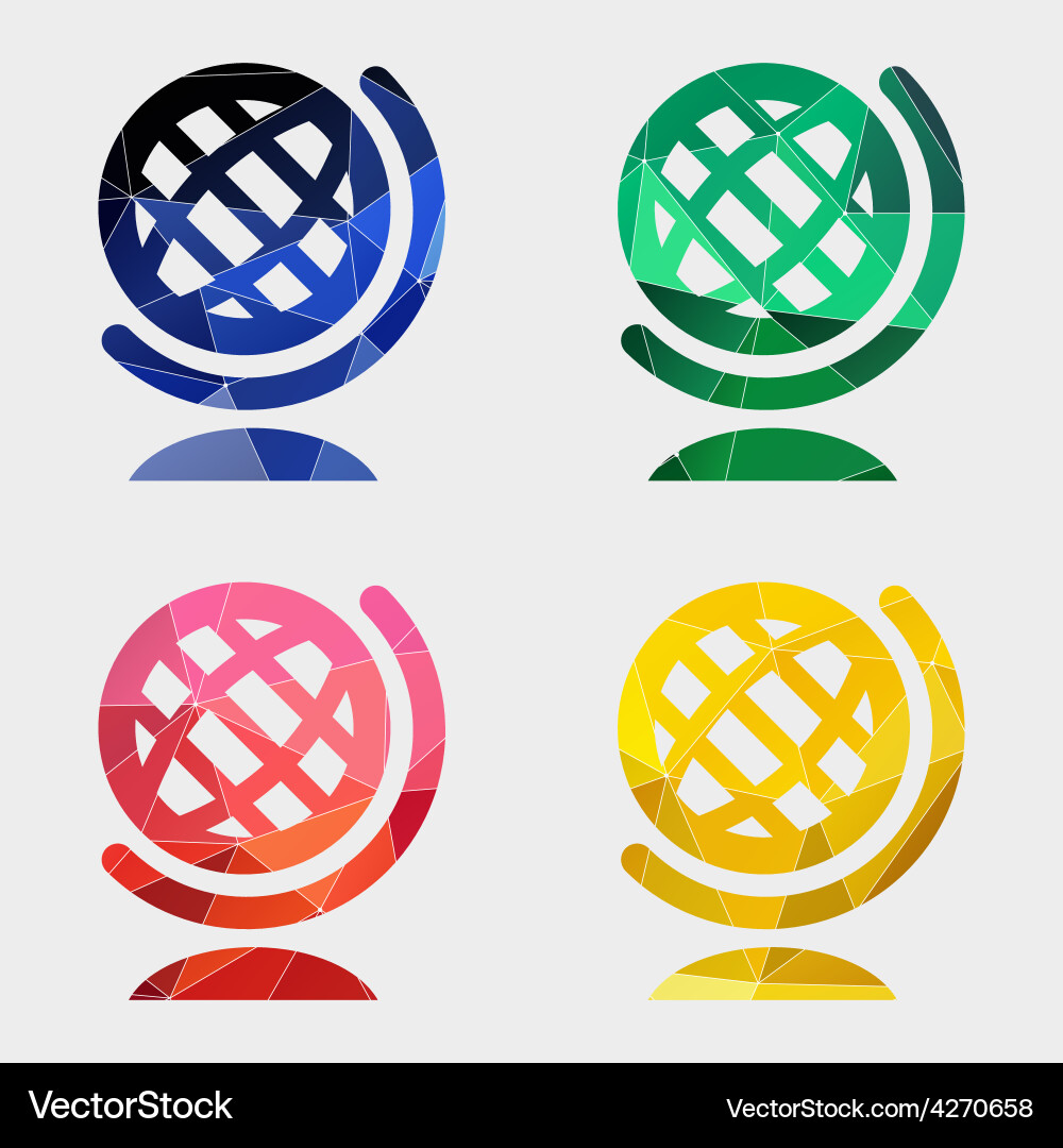 Globe icon abstract triangle Vector Image