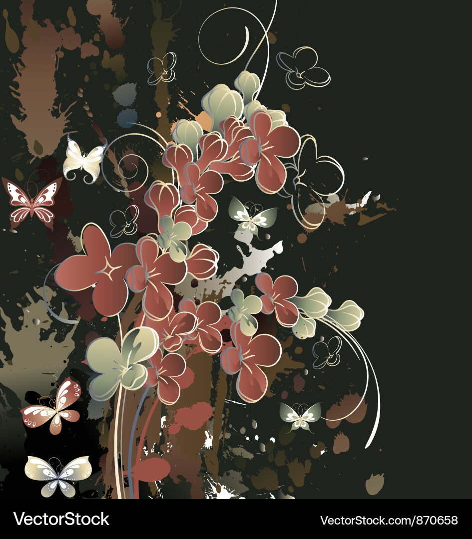 Grunge floral background Vector Image