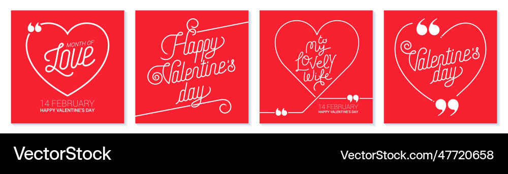 Happy Valentinstag trendy Grußkarten rot Happy Valentinstag trendy Grußkarten rot vektorbild
