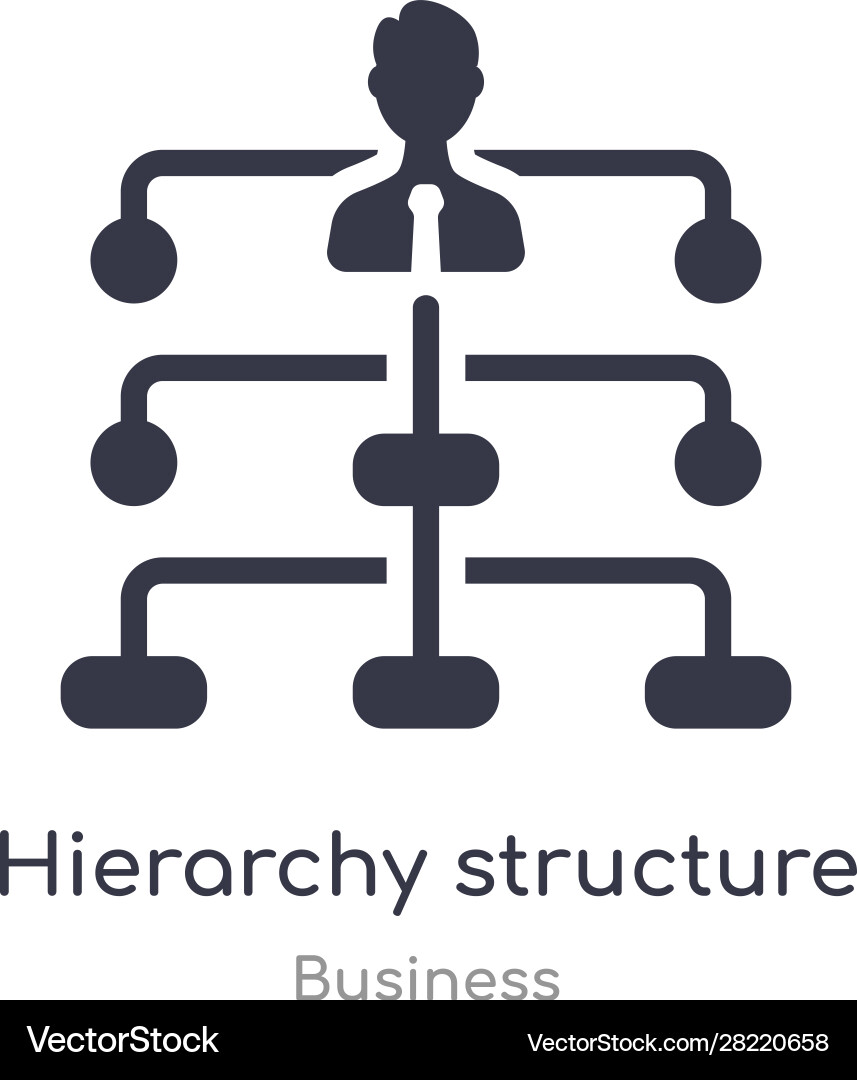 Hierarchy structure outline icon isolated line Hierarchy structure outline icon isolated line Vector Image