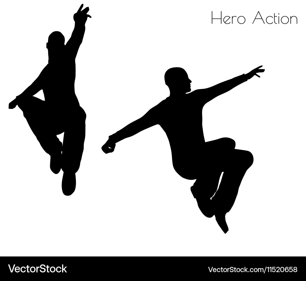 Man in hero action pose vector image