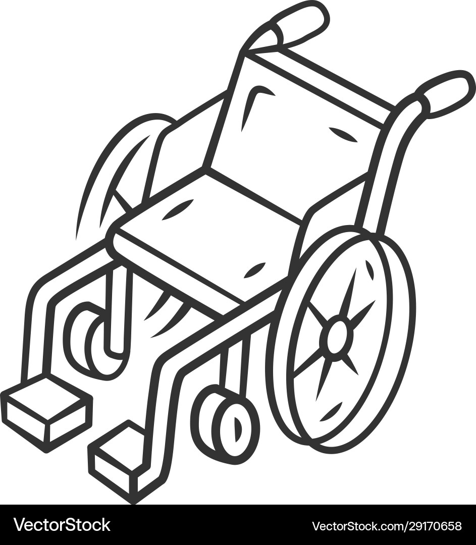 Manual wheelchair linear icon wheel chair Manual wheelchair linear icon wheel chair vector image