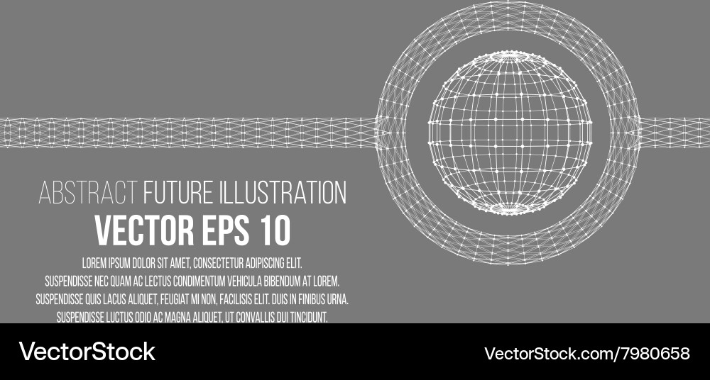 Mesh polygonal background scope of lines and dots Vector Image