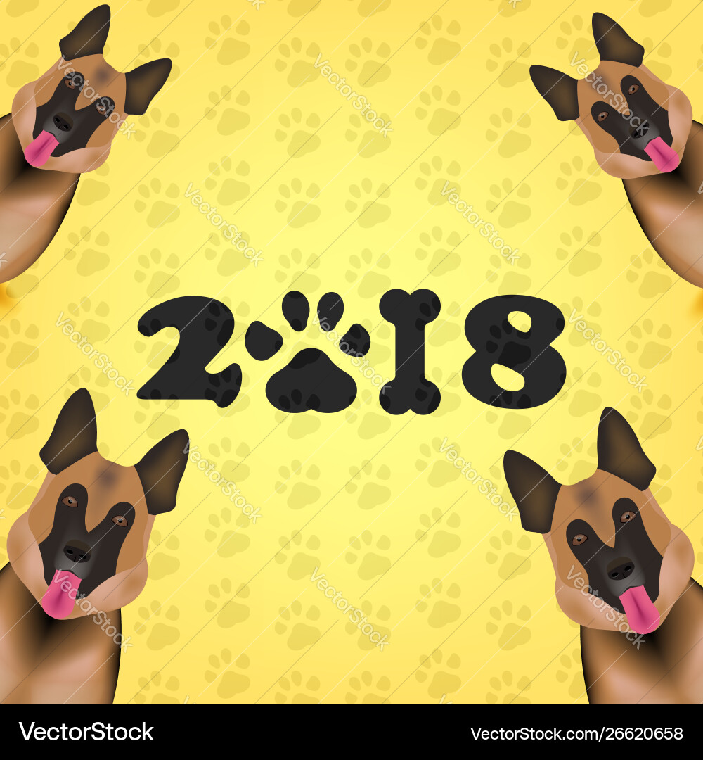 New 2018 year concept dog is symbol chinese New 2018 year concept dog is symbol chinese vector image