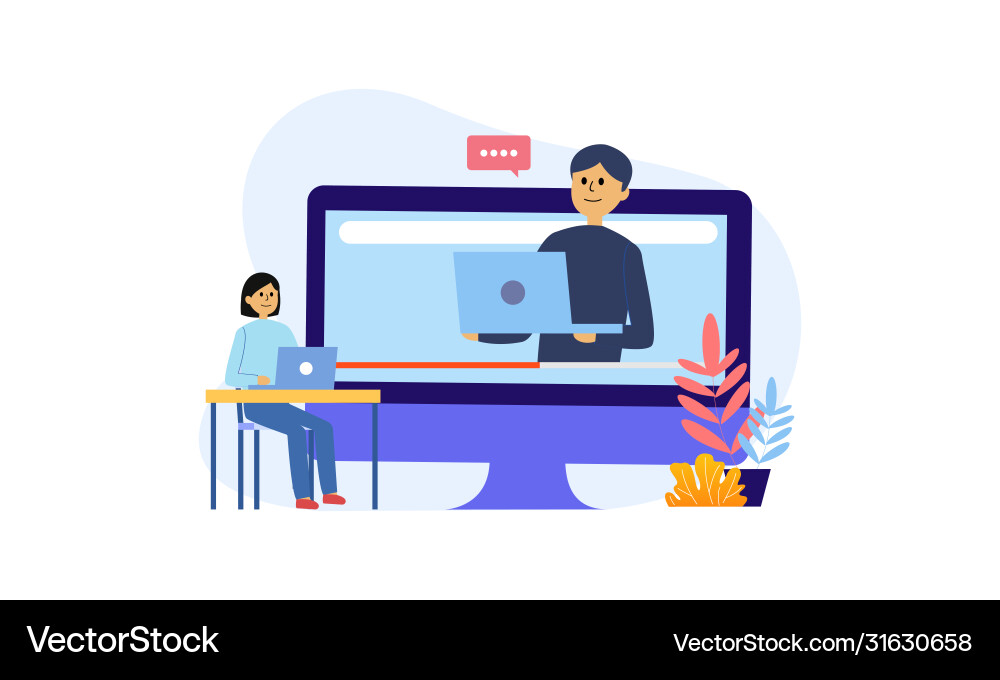 Online courses and tutorials concept Vector Image