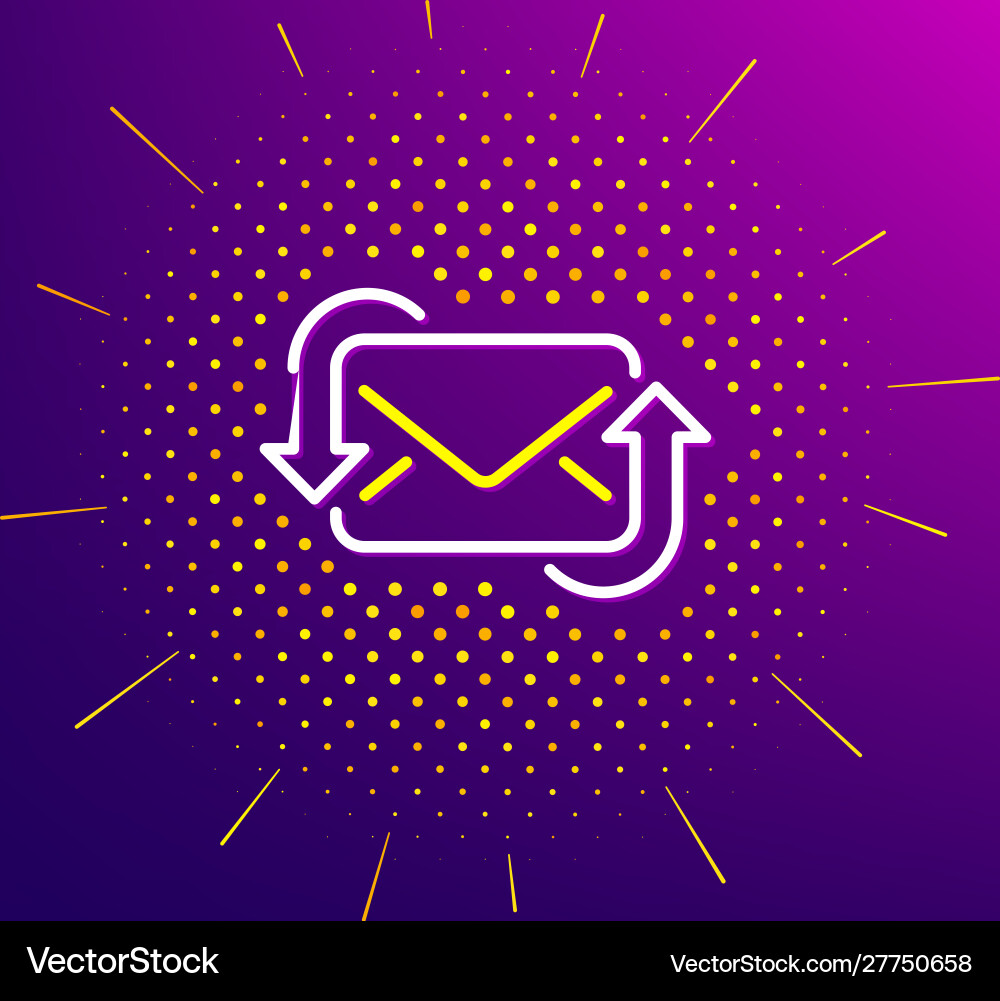 Refresh mail line icon new messages Vector Image