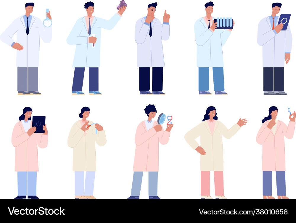 Research characters lab scientist science Research characters lab scientist science vector image