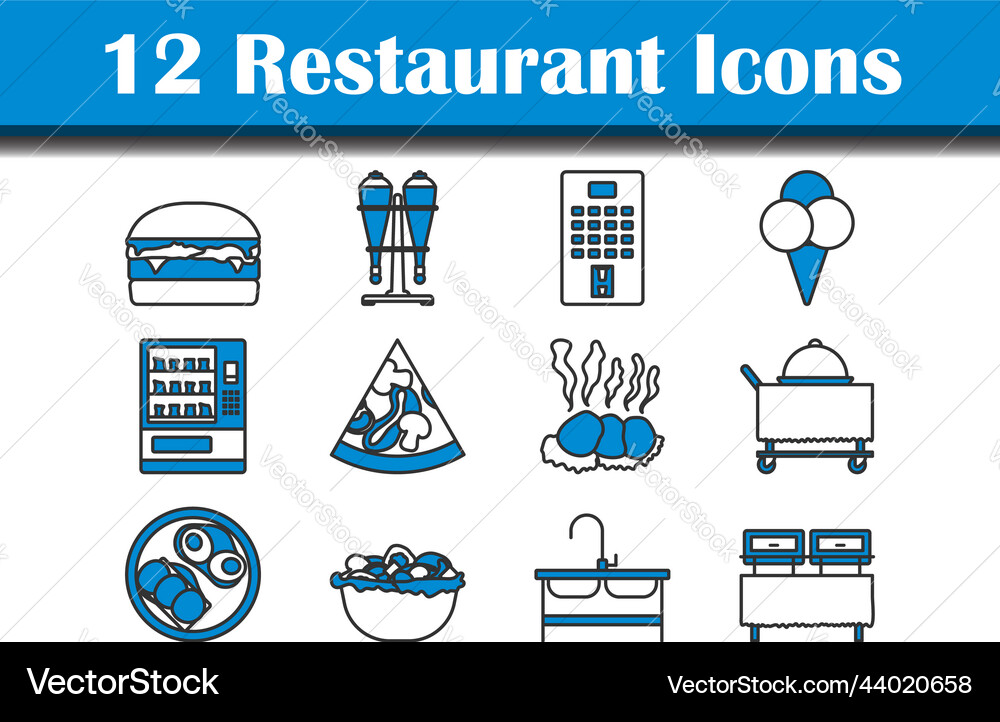 Restaurant icon set vector image