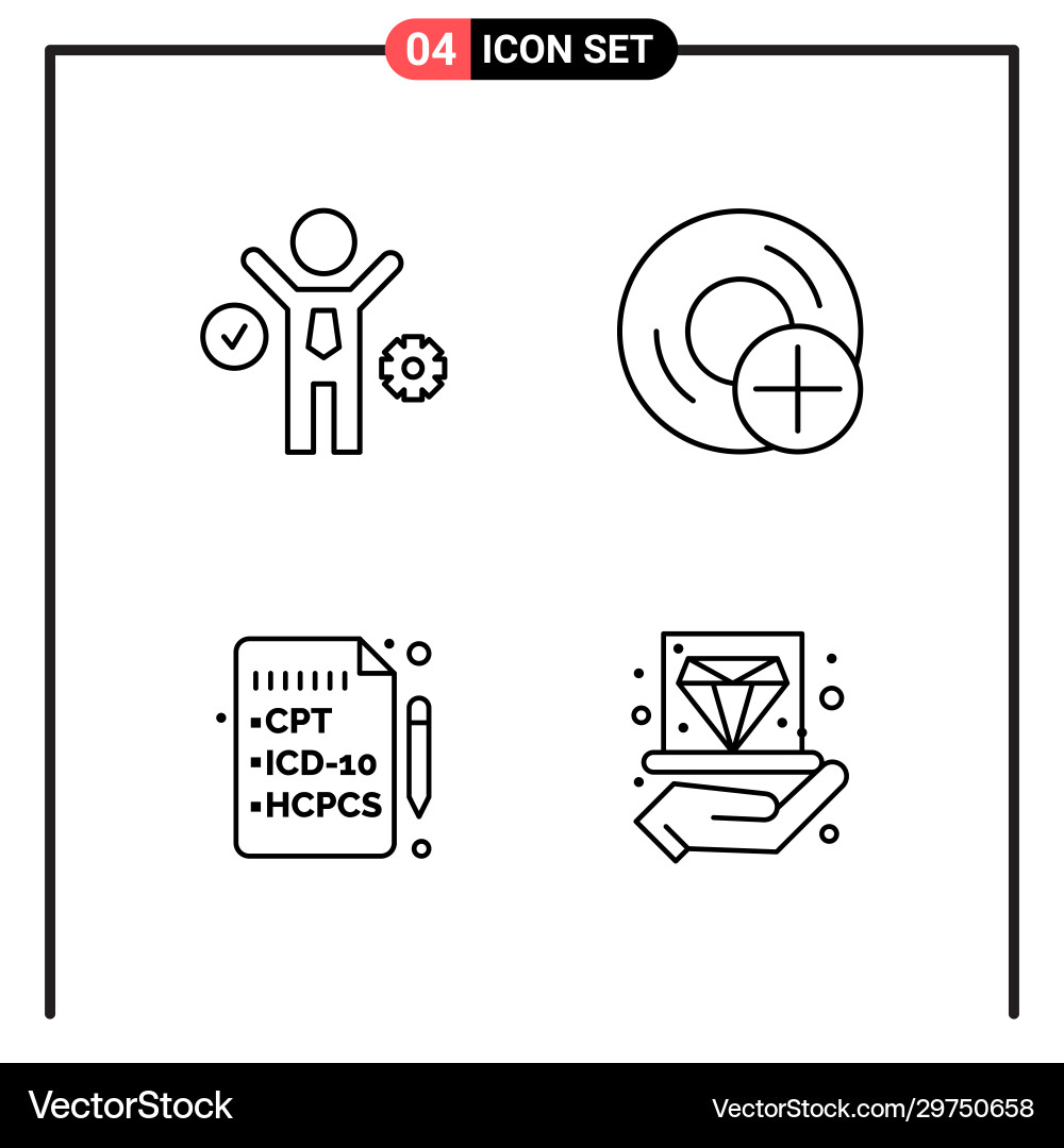 Set 4 line style icons for web and mobile Vector Image