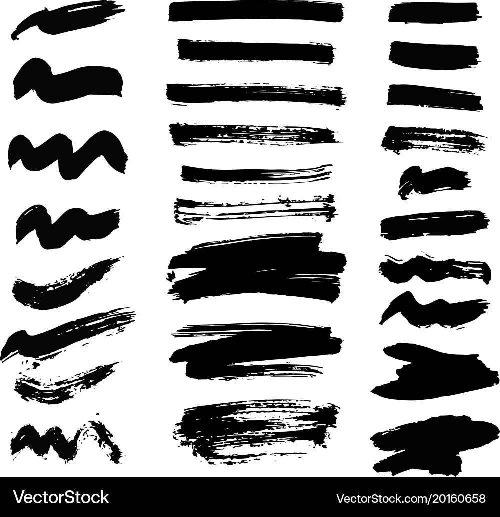 Set of ink splashes blots splatter vector image