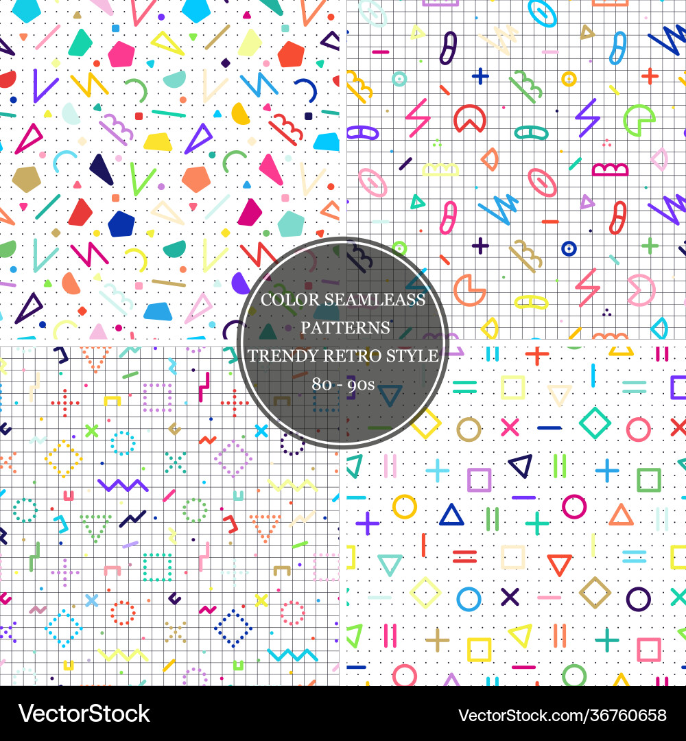 Set seamless colorful patterns Set seamless colorful patterns vector image