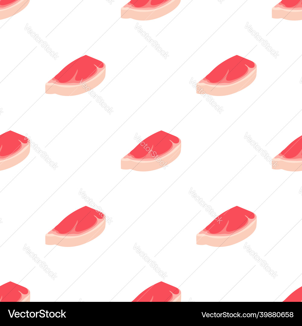Steak with fat pattern seamless Vector Image