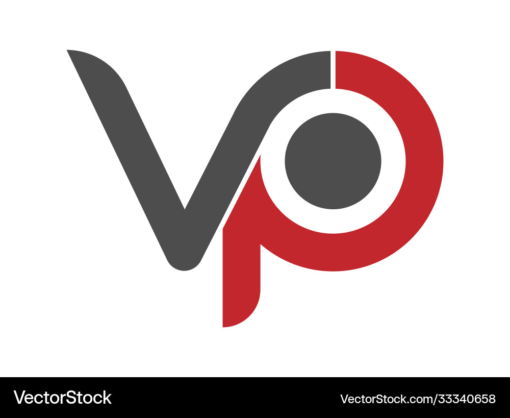 Stylized lowercase letters v and p are linked Stylized lowercase letters v and p are linked vector image