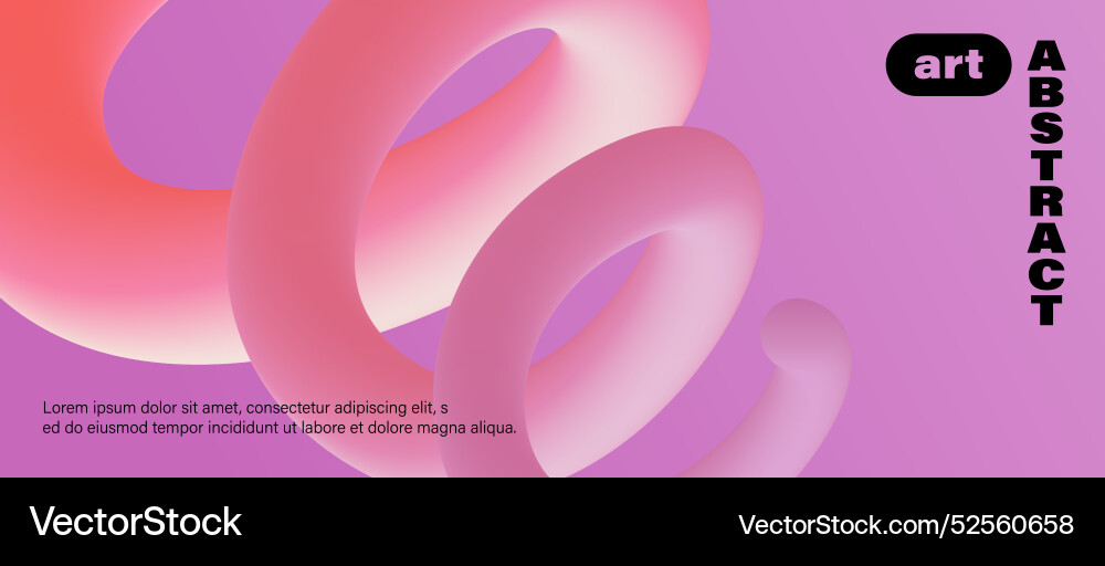 Wavy curly shape with colorful gradient modern 3d Wavy curly shape with colorful gradient modern 3d vector image