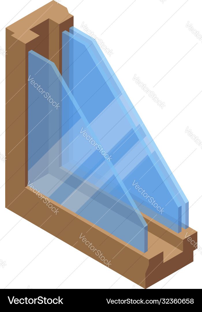 Window section isolation icon isometric style Vector Image