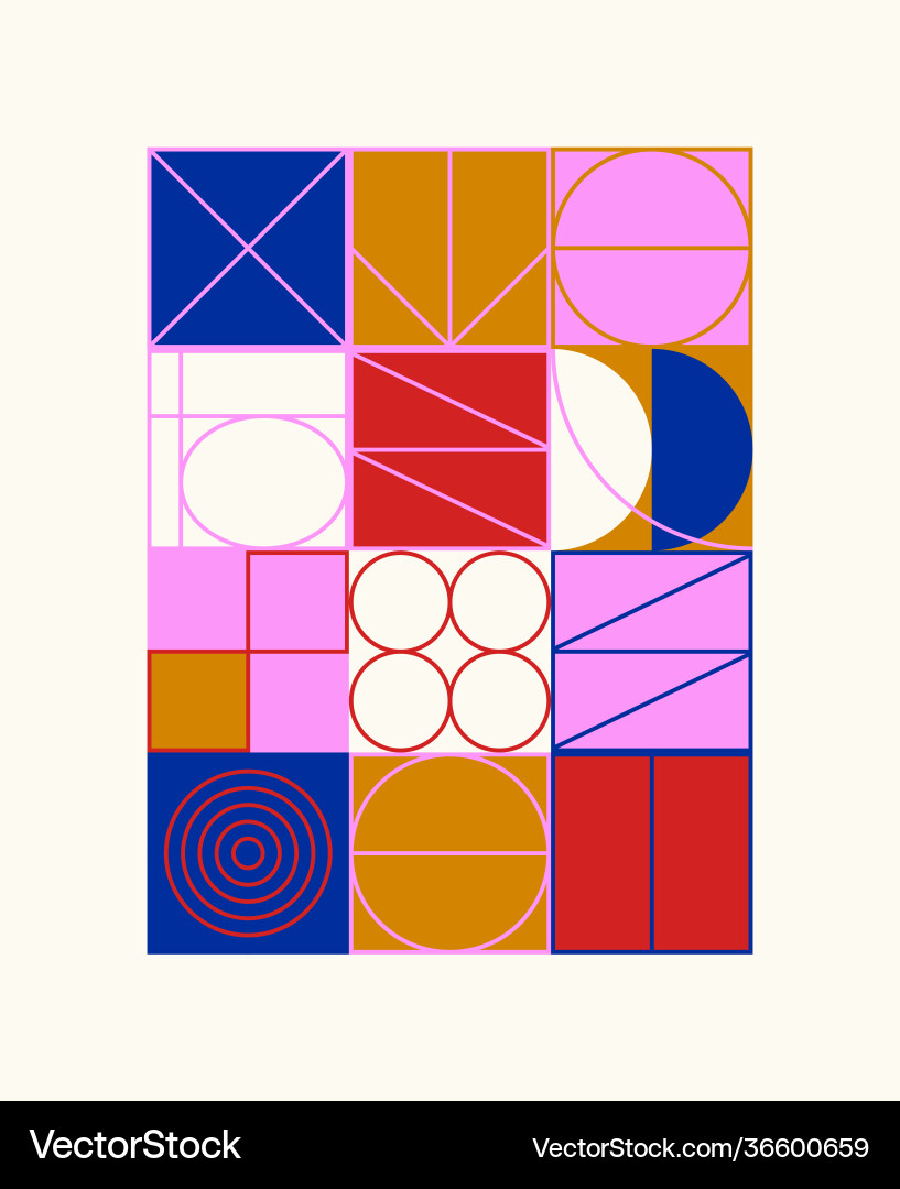 Abstract line art with simple geometric shapes Vector Image