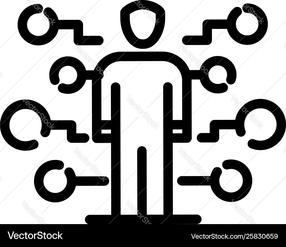 Admin and control bubbles icon outline style Vector Image