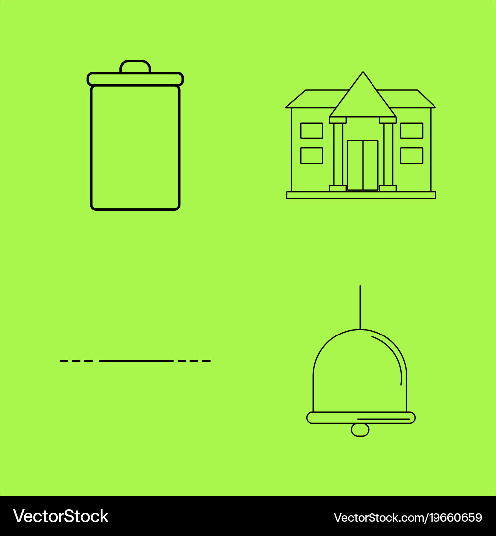 Basic content simple linear outline icon set vector image