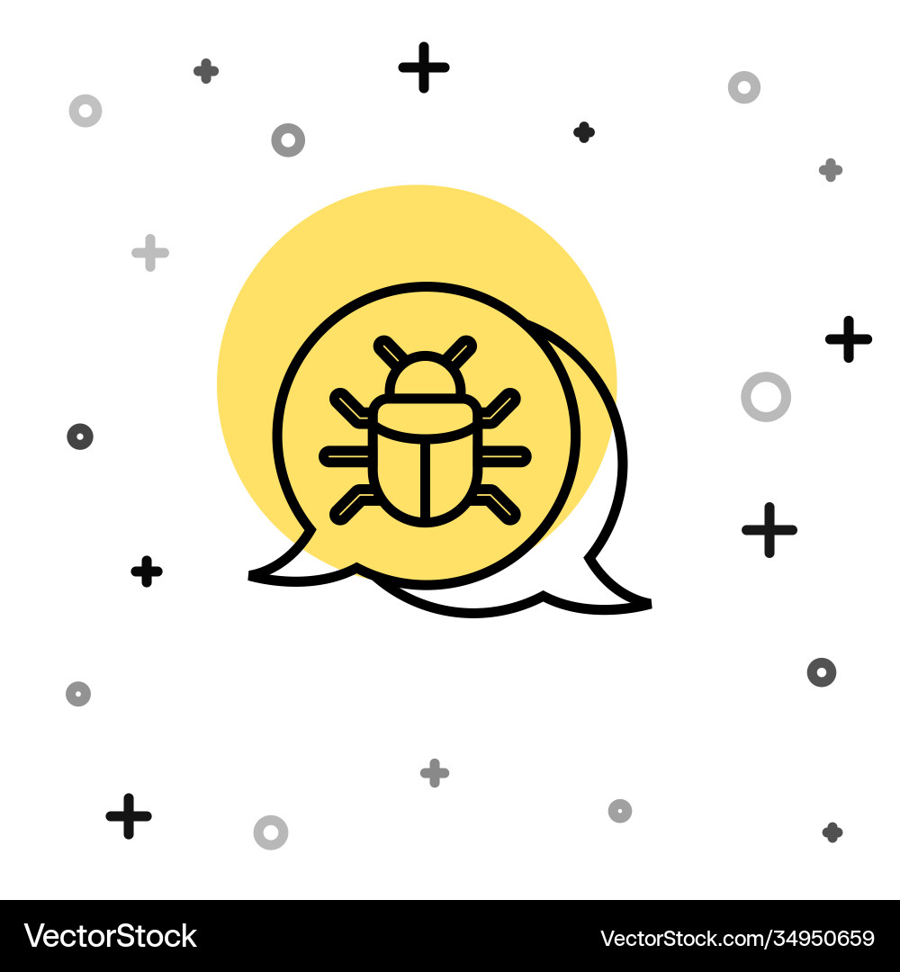 Black line system bug concept icon isolated Black line system bug concept icon isolated vector image
