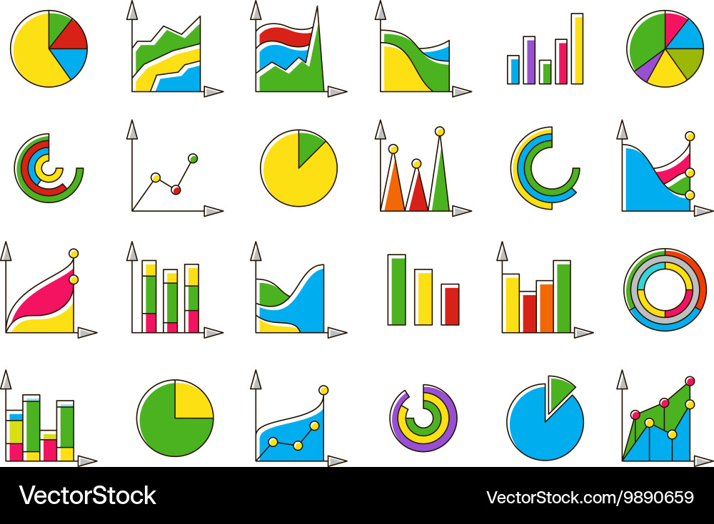 Chart Icons - Data Visualization vector image