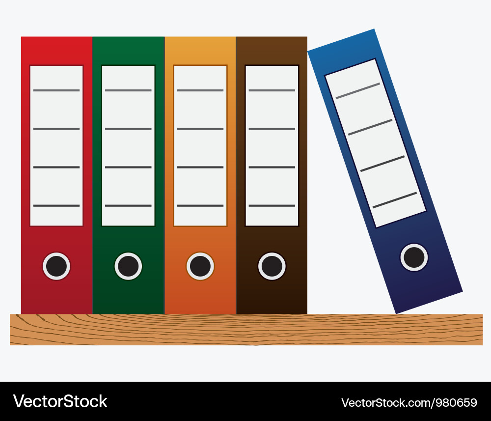 Colorful Office Folders Vector Image
