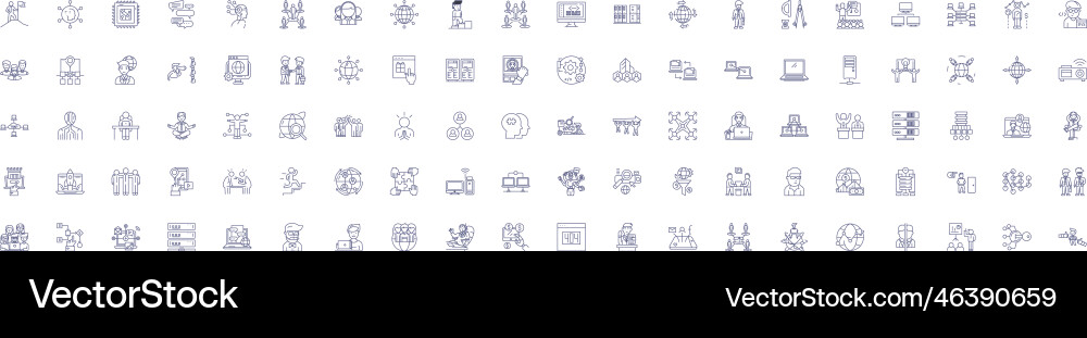 Cross-functional and collaborative teams line Vector Image